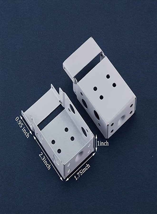 WSHAITE 2pcs Mini Metal Window Blind Brackets Box Mounting Bracket for Window Low Profile Blinds 2inch White Headrail Holder Bracket - Image 2